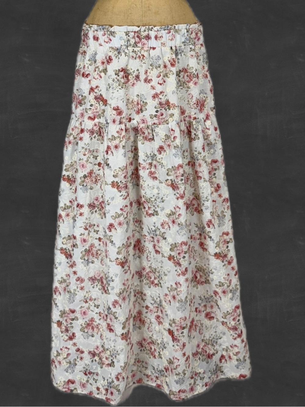 Altar’d State embroidered cottage flower long maxi skirt cotton elastic waist